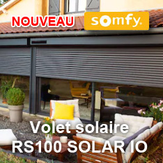 Nouvau volet Roulant réno coffre à pan coupe Somfy RS100 Solar IO